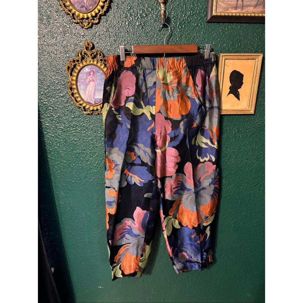 ZERO + MARIA CORNEJO Sz 10 Abi Floral Jacquard Crop Pants
